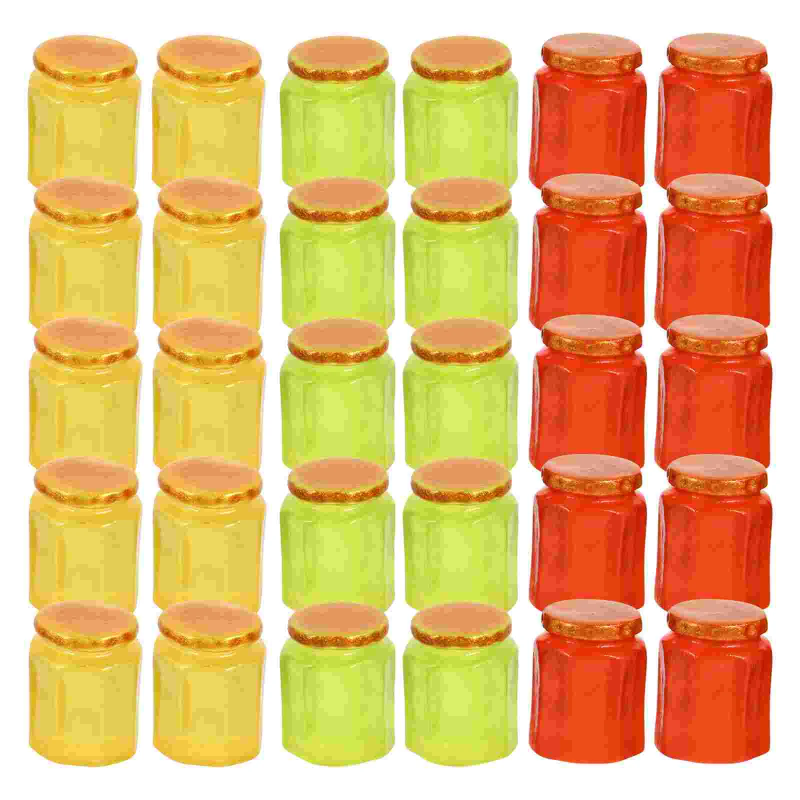 

20 Pcs Decor Honey Jar Decoration Miniature Jam Model House Candy Adornment Pot Crafts Ornament