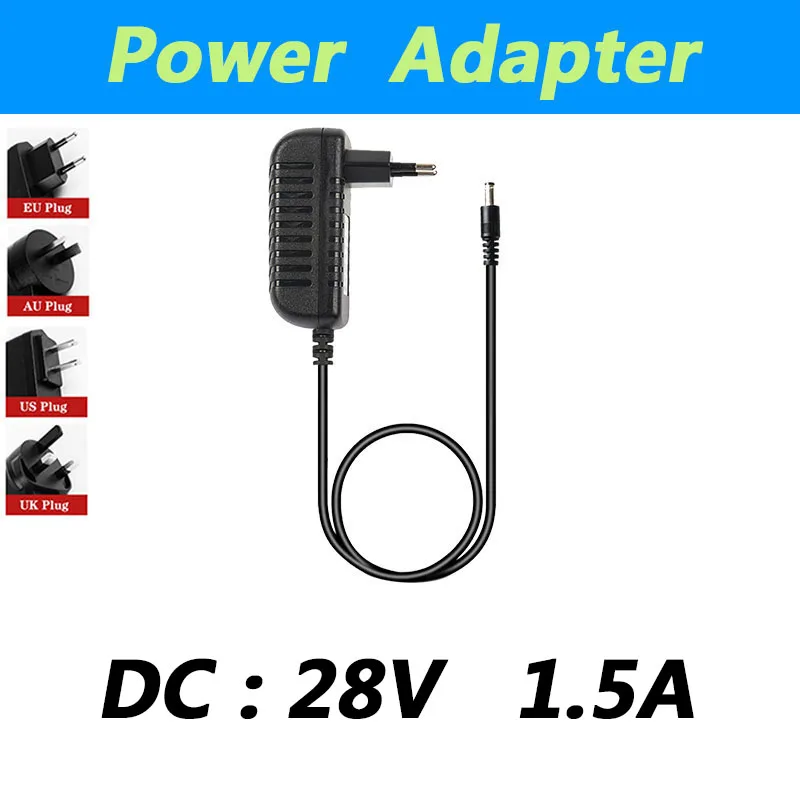 1pcs AC100-240V AC to DC 28V 1.5A Power Adapter Supply Charger Adapter Converter EU US Plug 5.5mm x 2.5mm DC Cable 2meters