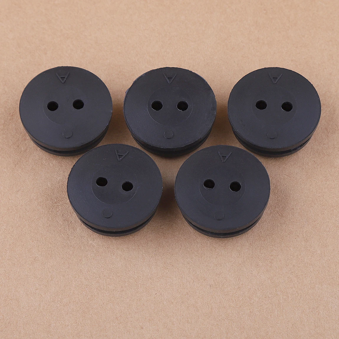 5pcs 2 Hole Rubber Fuel Gas Line Grommet Replacement Part For Chainsaw Brush Cutter Trimmer 20mm Black Garden Tool Part