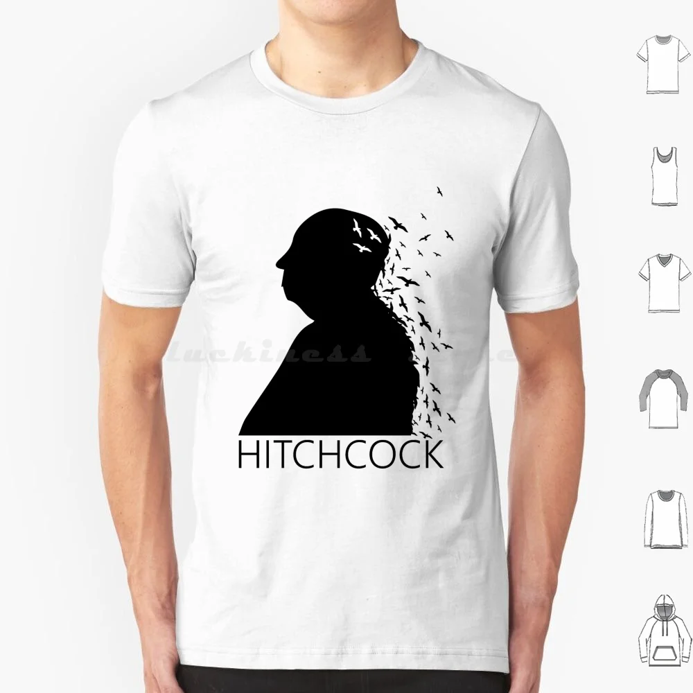 Alfred Hitchcock Birds Portrait-Black White T Shirt Men Women Kids 6xl Alfred Hitchcock Hitchcock Portrait Alfredhitchcock