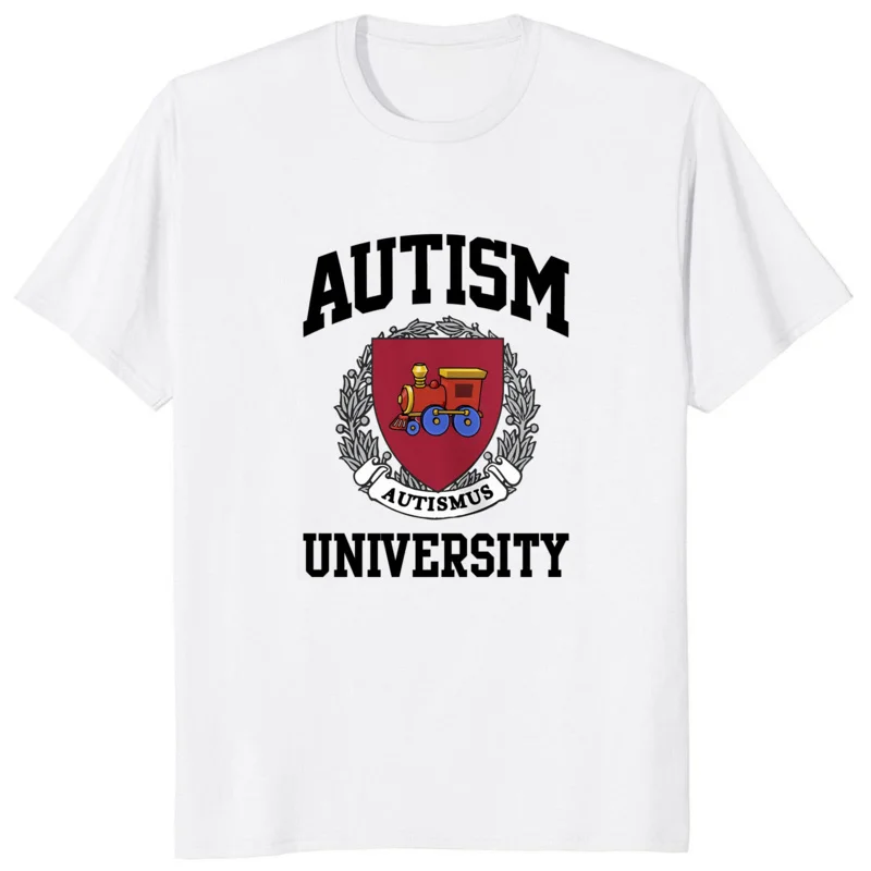 Unisex Soft T-Shirt Graphic 100% Cotton Autism University Autismus T Shirt Funny Autistic Intreovert Mood Gift Tops EU Size