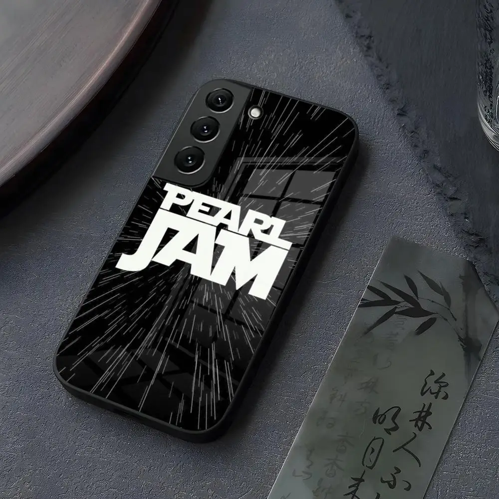 Pearl Jam R-Rock Band Phone Case Glass for Samsung Galaxy S25 S24 S21 S22 S23 S20 Ultra Fe Plus A34 A54 A24 A16 A52 A53 M54 Cove