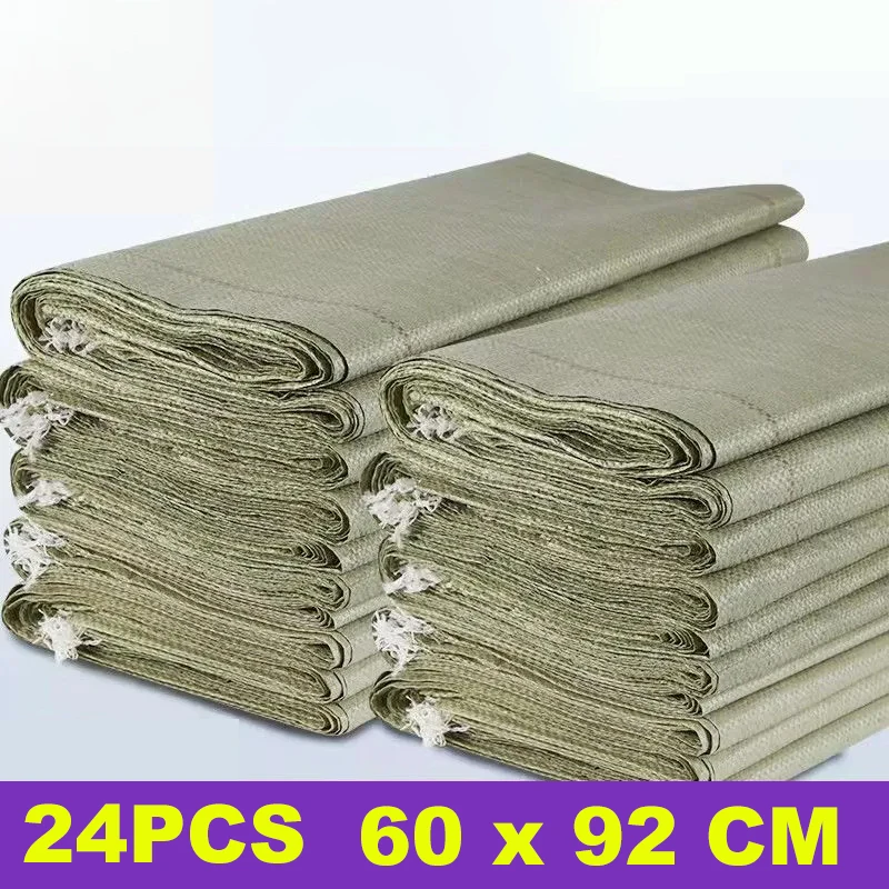 24pcs Flood Sandbags/Flood Control Belt PP Sandbag Flood Bag Thickened Flood Water Control Sand Bag Plastic Mobile Fortress