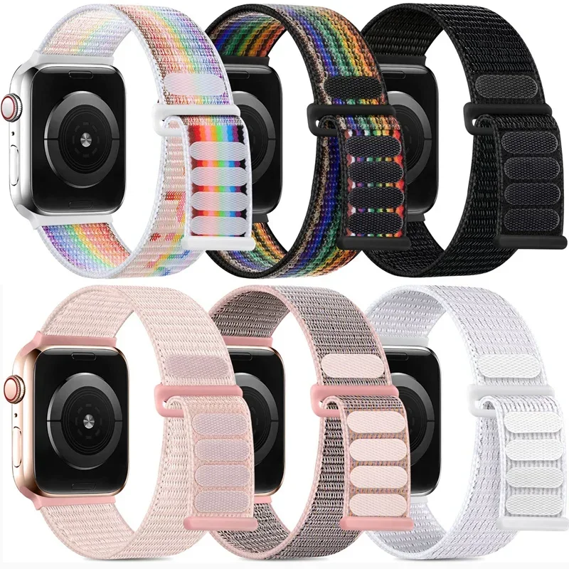 

Нейлоновый ремешок для Apple Watch, ремешки 49 мм, 44 мм, 40 мм, correa, 45 мм, 41 мм, 42 мм, 45 49 мм, браслет iWatch series 7 6 5 se 8 9 Ultra2, ремешок