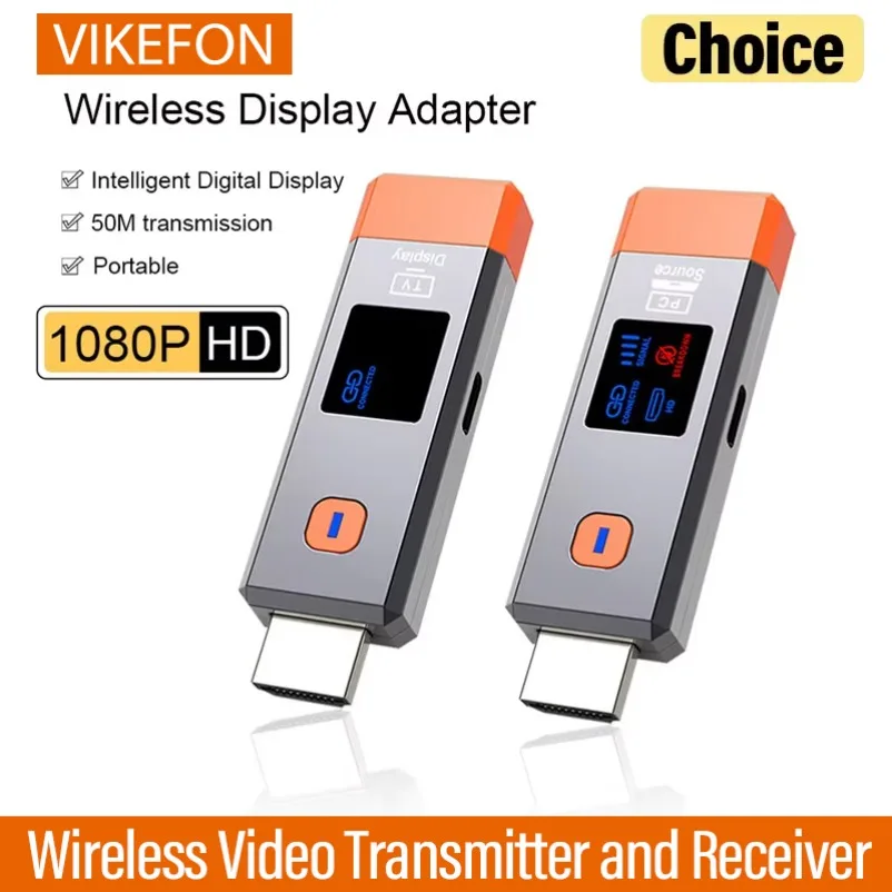 

Беспроводной HDMI-трансивер-удлинитель 50 м, комплект передатчика и приемника видео 1080P, беспроводной HDMI-адаптер Wi-Fi для ПК и телевизора