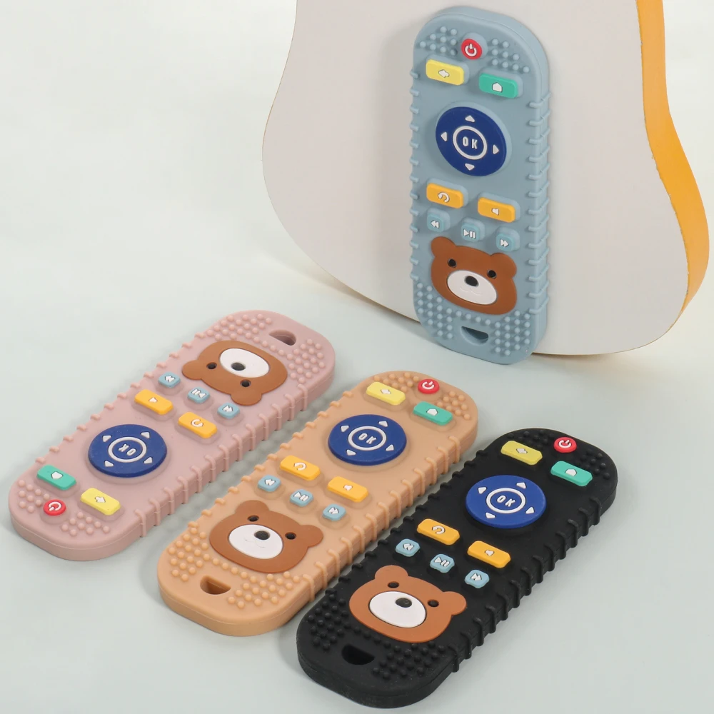 1PCSilicone Baby Teething Toys, TV Remote Teethers for 6+ Months Infant, Fire Remote Shape Toddlers Silicone Teethers for B image 2
