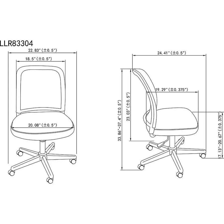 LLR83304 Mesh Armless MidBack Task Chair