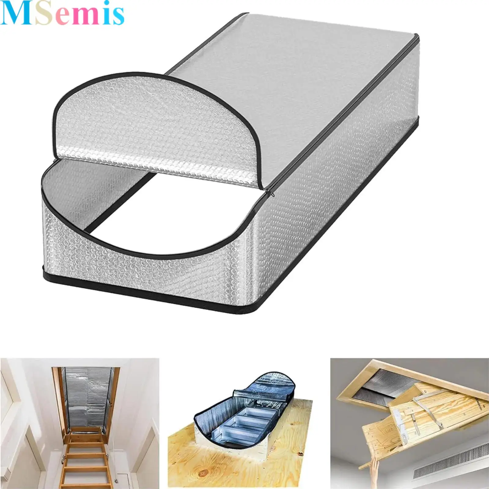 

Attic Door Insulation Cover Energy Saving Tent Attic Stairs Cover Ladder Pull Down Insulator Aluminum Foil Stairway Insulation