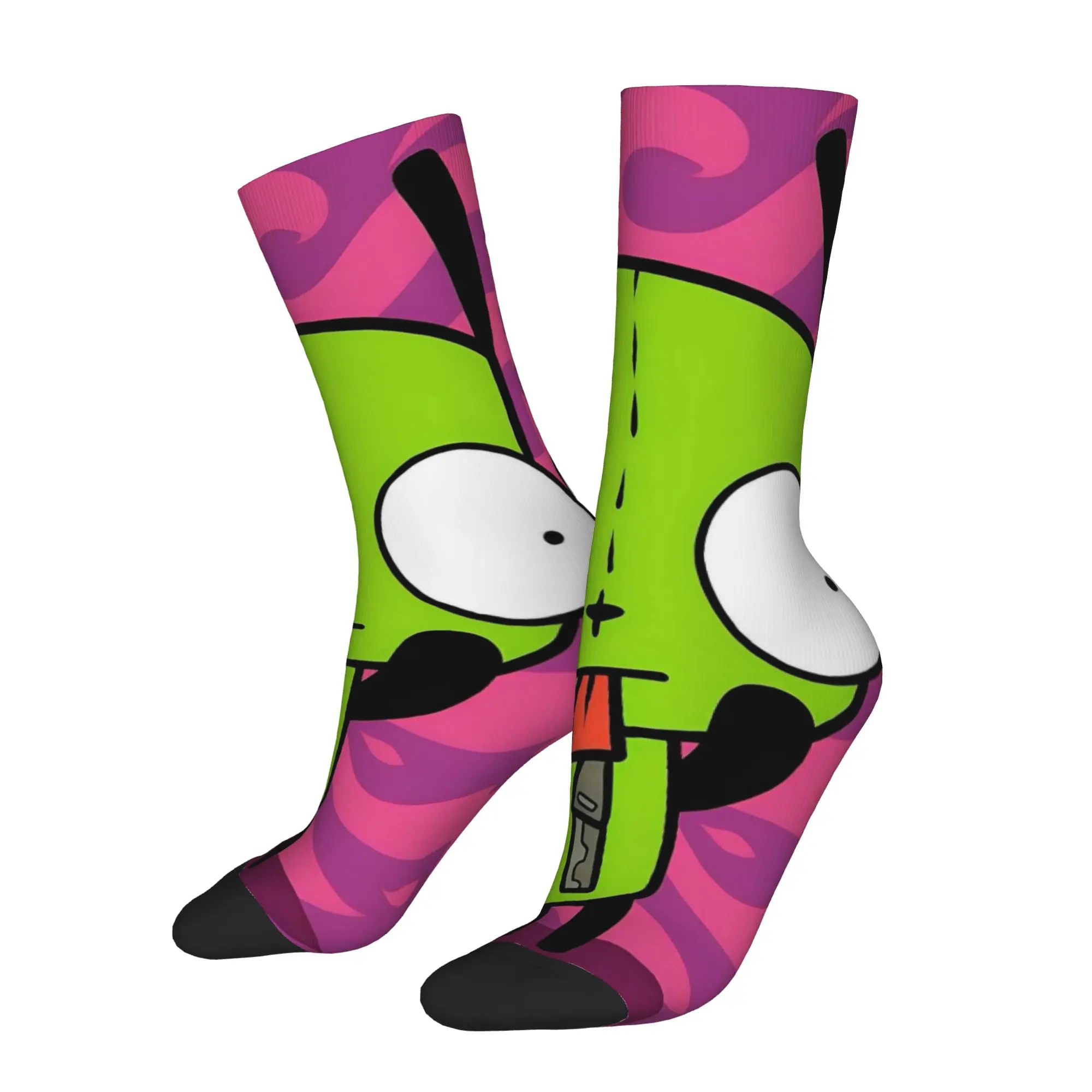 Happy Funny Male Men Socks Harajuku Invader Zim Gir Cartoon Sock Polyester  Graphic Women Socks Spring Summer Autumn Winter