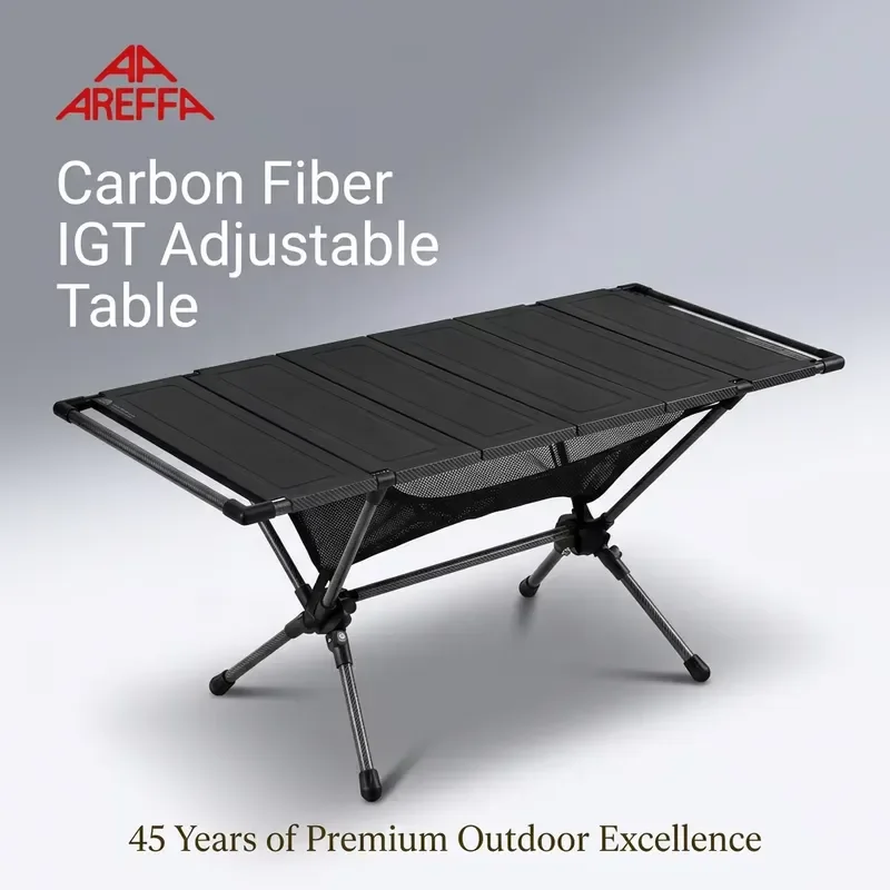 Portable Rectangular Folding Camping Table Adjustable Height Outdoor Picnic Dining Furniture Free Lifting Design for Luxury