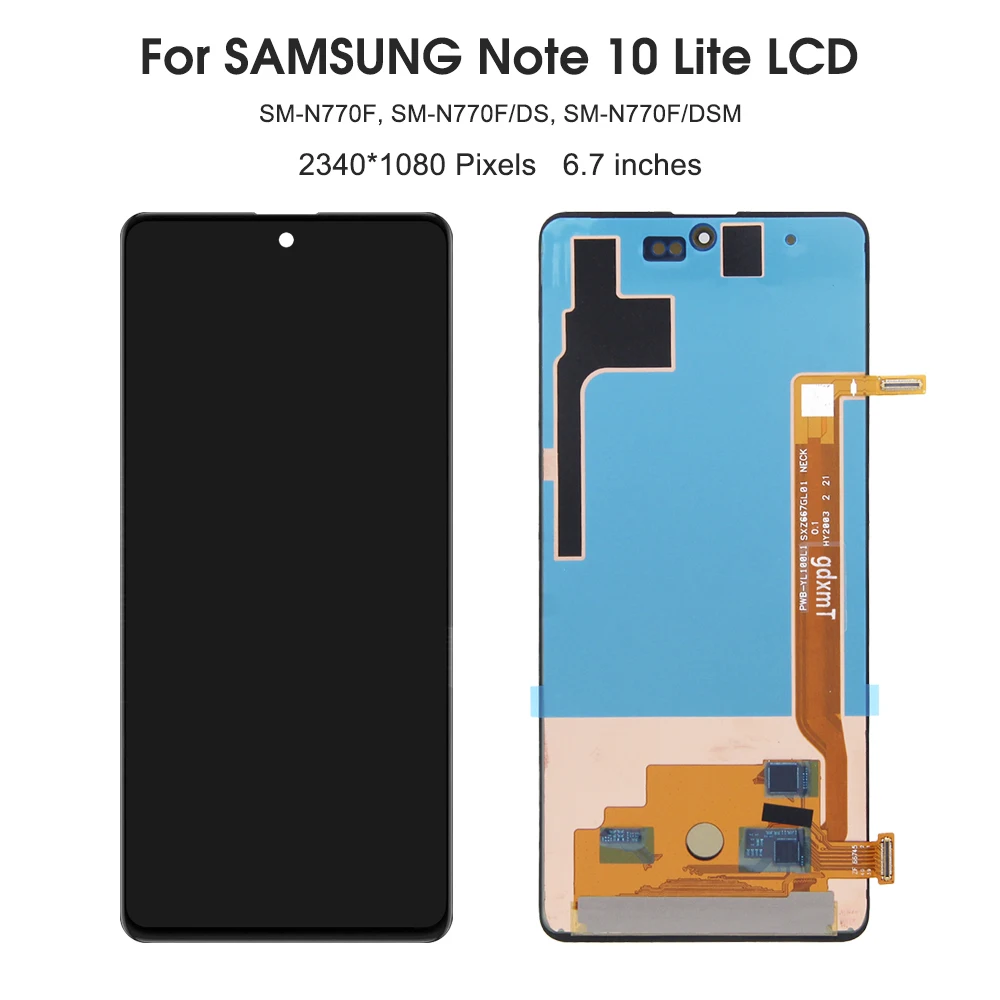 6.7\'\'Note 10 Lite For Samsung For AMOLED Note10 Lite N770F N770F/DS LCD Display Touch Screen Digitizer Assembly Replacement