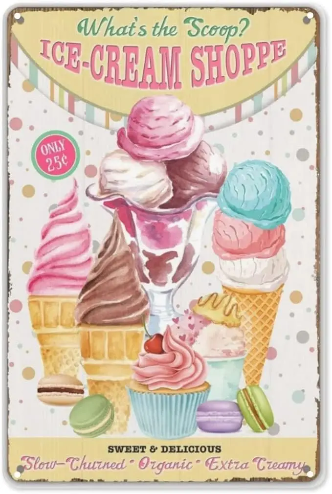 Vintage Metal Tin Sign Food Vintage Tin Sign - Strawberry Shortcake Retro Aluminum Sign - Wall Decor Wall Sign for Kitchen  sign