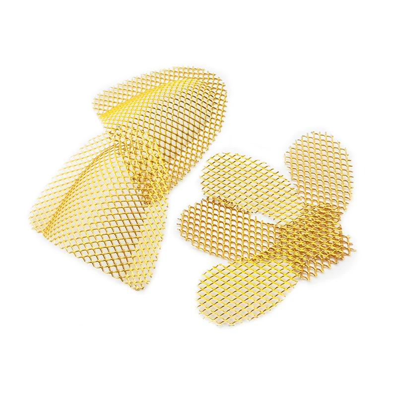 Dental Upper and Lower Dentures Reinforcement Mesh Gold Denture Metal Acrylic Partial 20Pcs/pack Gold Lab Material