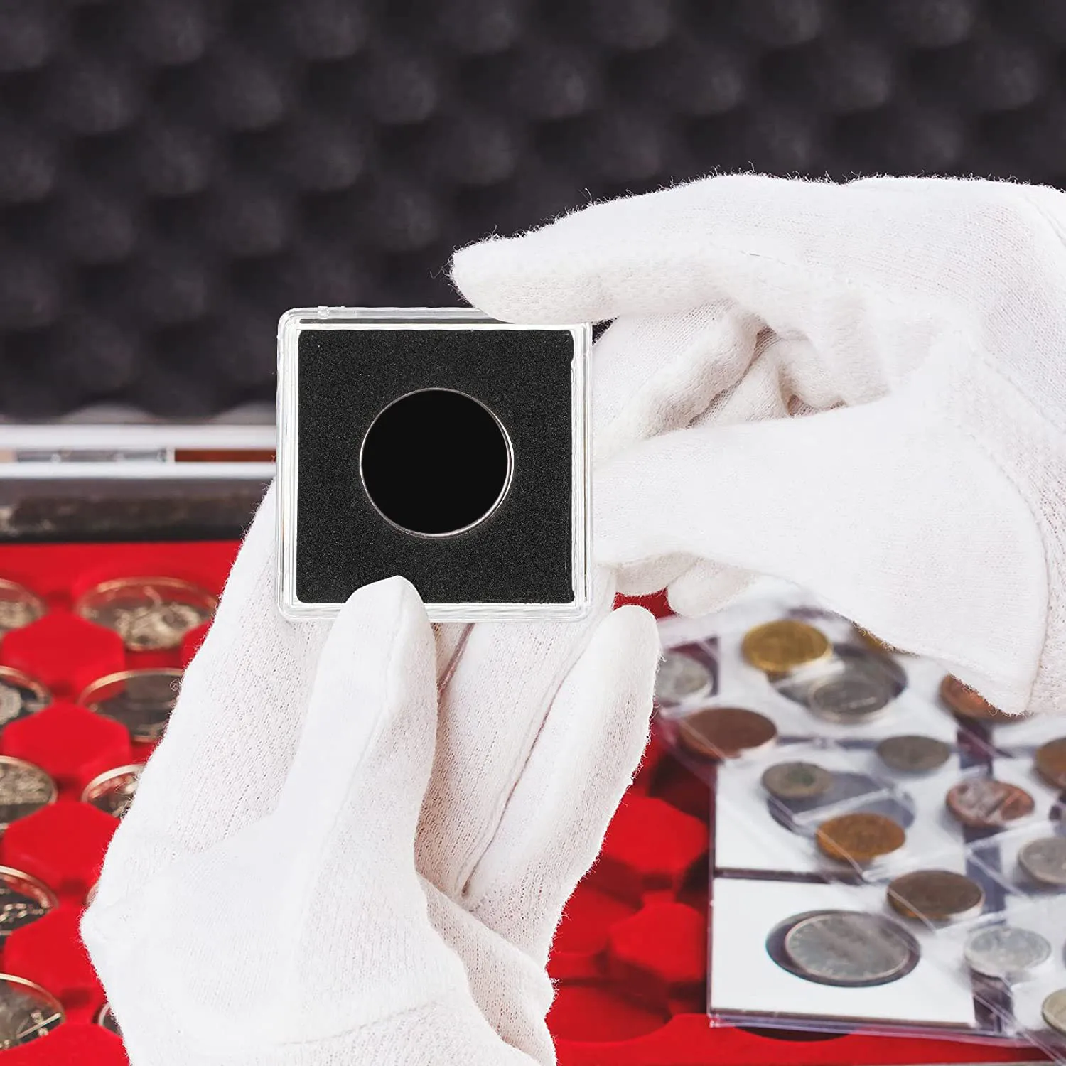 20 قطعة من حامل العملات المعدنية بالدولار الفضي، 2 × 2 حامل عملات نصف دولار، حامل عملات معدنية كبسولة للعملات المعدنية البلاستيكية