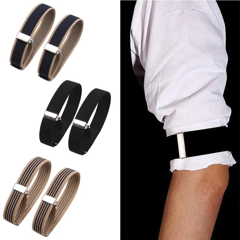Non-slip Polyester Fiber Armband Stretch Garter Shirt Sleeve Holder Unisex Sleeve Holders Elastic Armband Accessories