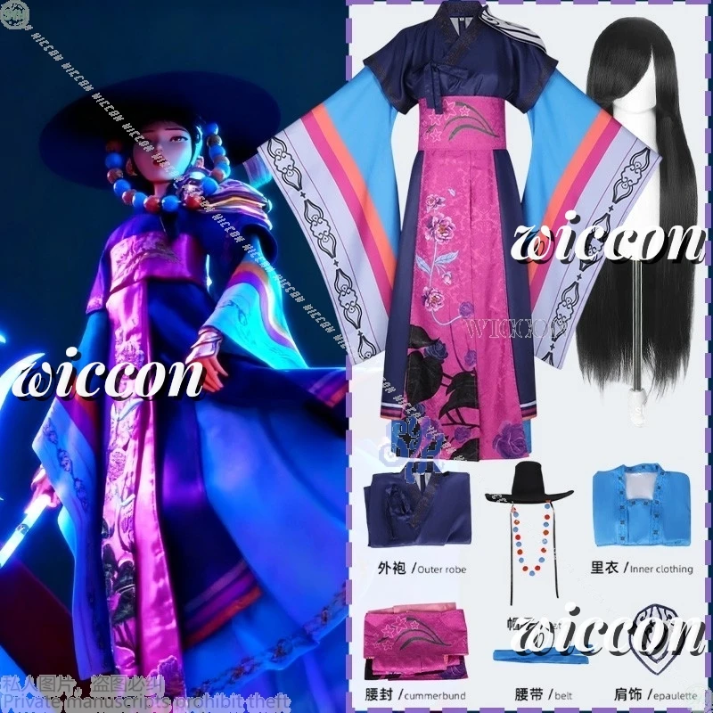 أزياء أنيمي Kpop شيطان التأثيرية Huntrix Ancestors أزياء الهانبوك الرائعة الجميلة ملابس كورية تقليدية باروكات لحفلات الهالوين