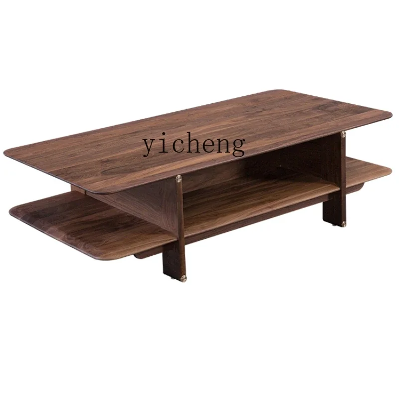 

New Chinese Tea Table Black Walnut Solid Wood Home Living Room Modern Tea Table