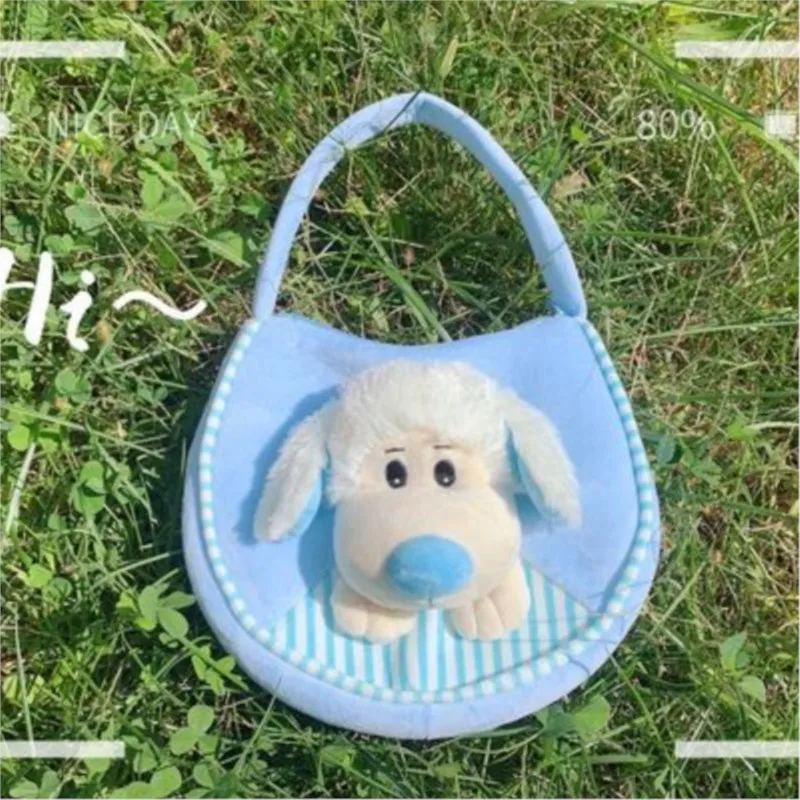 

JIAERDI Sweet Cute Blue Dog Y2K Handbag Women Large Capacity Plush Soft Casual Underarm Bag Female Kawaii Shoulder Bag Aesthetic