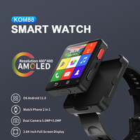 XUESEVEN KOM88 4G SIM Card Smart Watch Android 11.0 OS WIFI 2.64 inch Big Screen 500W Dual Camera GPS 1200mAh Battery Smartwatch