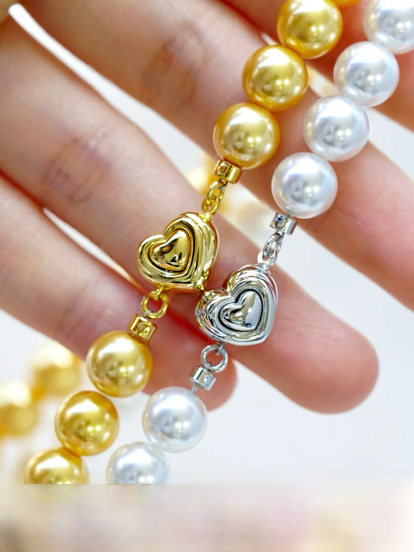 handmade-diy-double-sided-heart-buckle-pearl-beaded-necklace-bracelet-silver-plated-fashion-jewelry-accessories-material