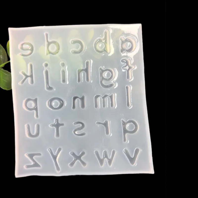 Mirror Lowercase Letter Mold DIY Crystal Glue Mould Mobile Phone Case Decorative Cream Glue Accessories 16471