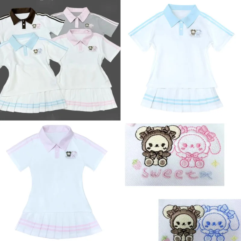 Bunny Set Top Mini Dresses Skirts Y2K Rabbit Bear Uniform Cute And Fun Japanese Lolita Tee Girls A-line Skirt Midi Dresses New