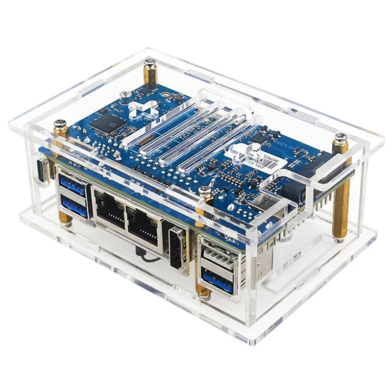 ABDE-para Orange Pi RV2 Placa de desarrollo de carcasa dedicada carcasa acrílica caja de enfriamiento transparente B