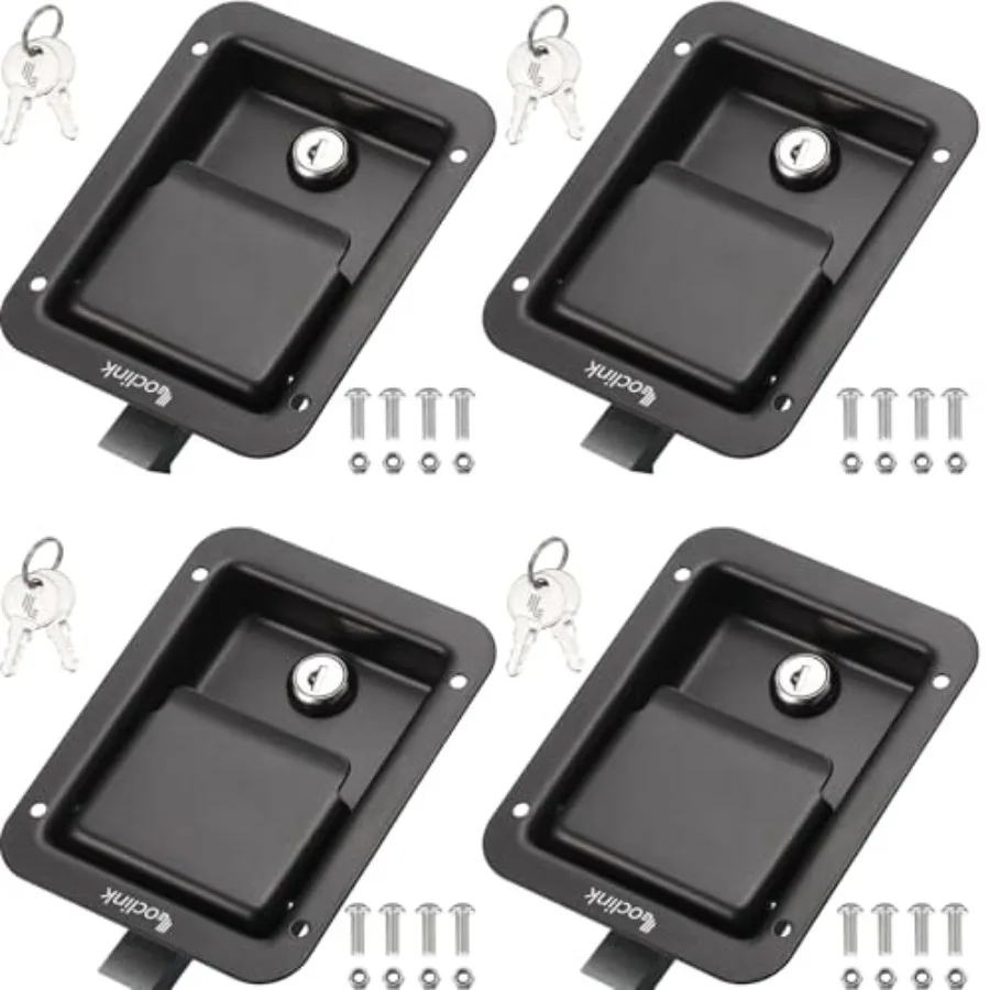 

Truck Tool Box Lock Replacement kit, 4PCS Stainless Steel Paddle Latch for Truck Bed Toolbox Handle, Trailer Door, RV, Camper,