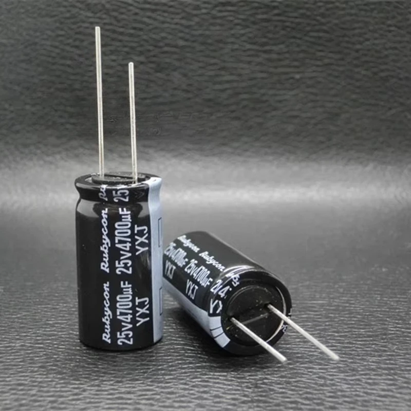 (2개) 루비콘 25v4700uF 알루미늄 전해 콘덴서 YXJ 고주파 장수명 16*31.5mm 4700uf25v 스루홀 고정형 콘덴서