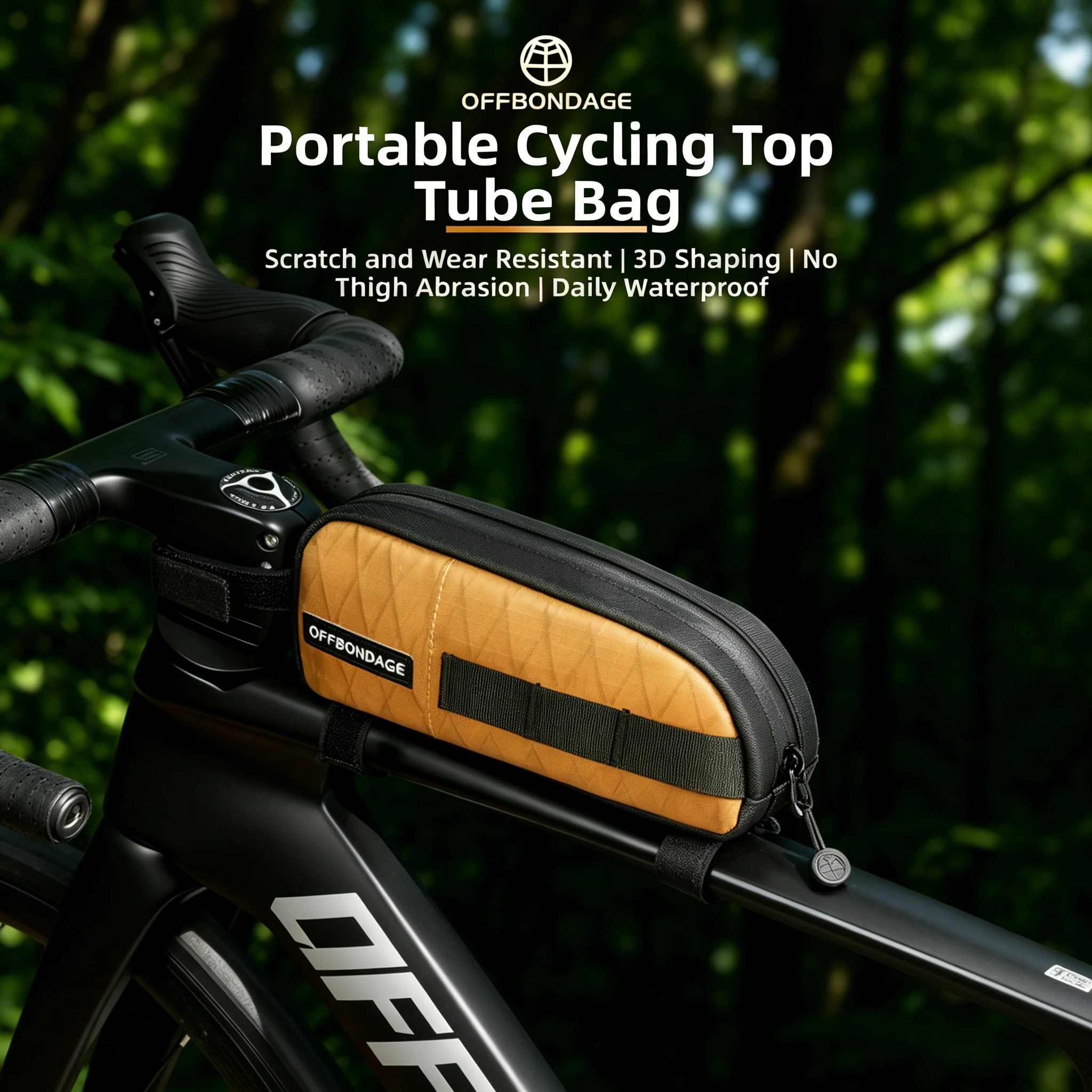 OFFBONDAGE Fahrrad-Oberrohrtasche, leicht, 1 l, Fahrrad-Rahmentasche vorne, Fahrrad-Lenkertasche, MTB-Tasche, Rennrad-Zubehör