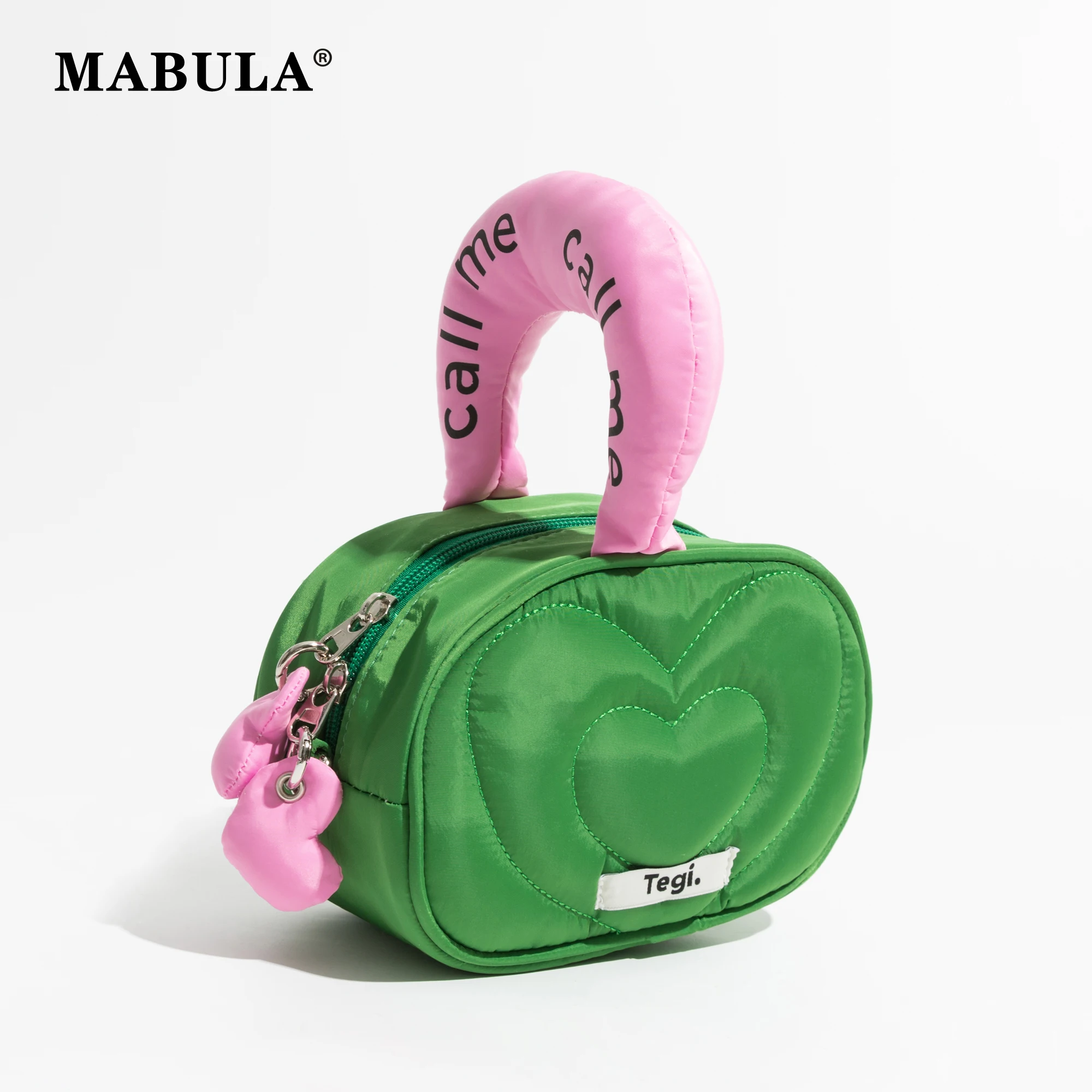 

MABULA Korean Cute Makeup Bag Niche Design Casual Hand Bag Storage Bag Makeup Case Ladies HandBag Commuter Key Bag Coin Purses