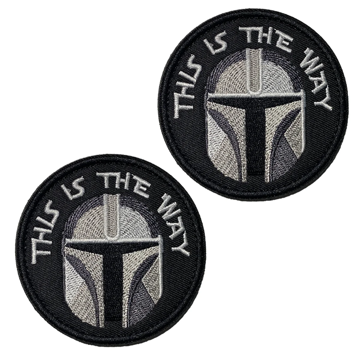 2pc This is The Way Full Helmet Embroidered Fastener Hook and Loop Patch