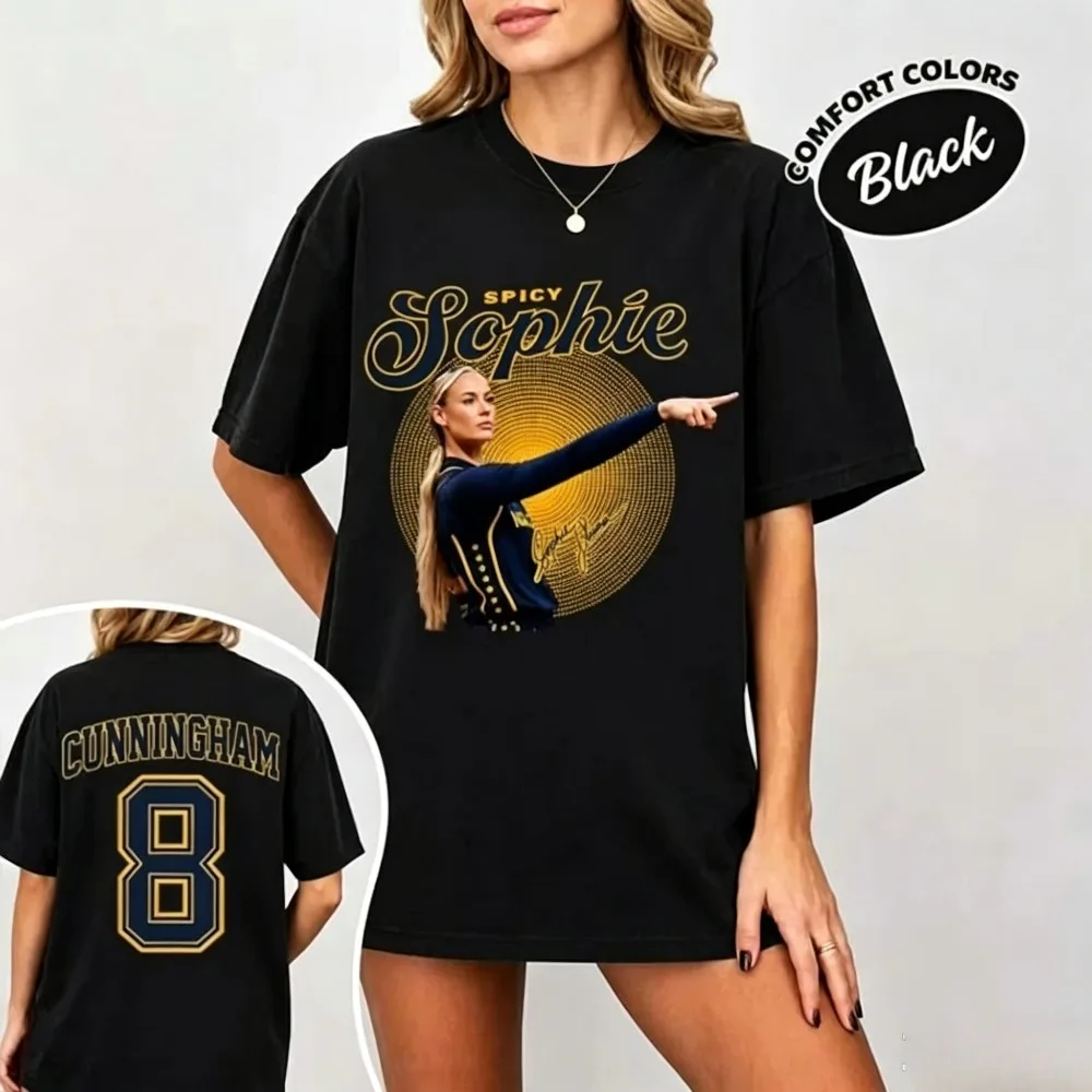 Sophie Cunningham Number 8 Printed T‑Shirt Vintage Graphic Short Sleeve Outdoor Sport Pure Cotton Fashion Streetwear for Unisex