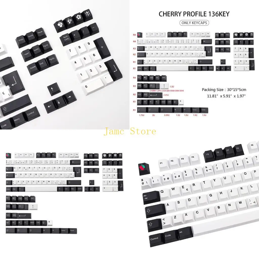 

LX0B 137 Keys Cherry Profile Dye Sublimation PBT Keycap for Mechanical Keyboard MX