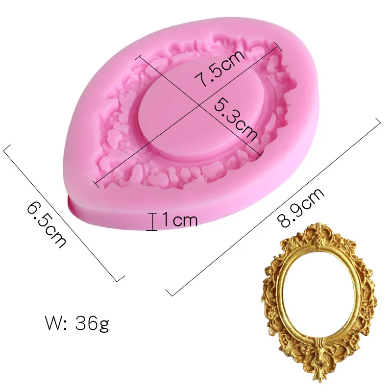 Classic Mirror Frame Cooking Tools Wedding Silicone Mold For Baking Fondant Sugar Craft Of Cake Decorating Kitchen Accessories