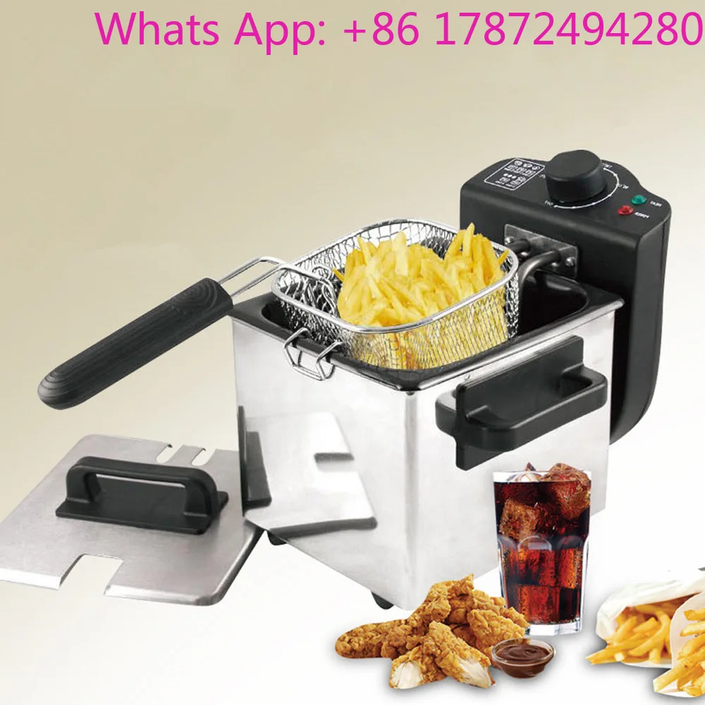 1.5L Deep Fryer French Fries Machine Small Oil Pan Commercially Opened Electric Fryer