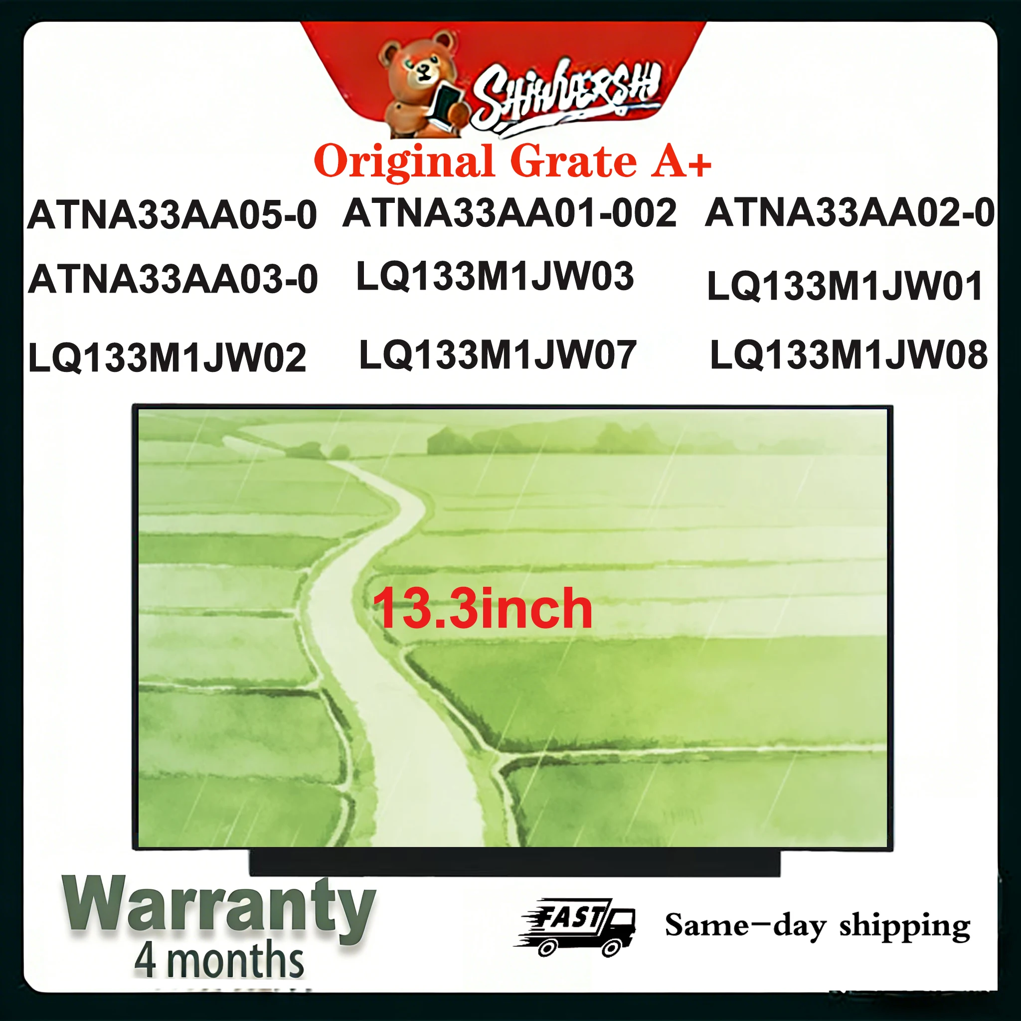 Original New A+13.3" Lcd Screen ATNA33AA05-0 ATNA33AA01-002 ATNA33AA02-0 ATNA33AA03-0 LQ133M1JW03 LQ133M1JW01 LQ133M1JW02