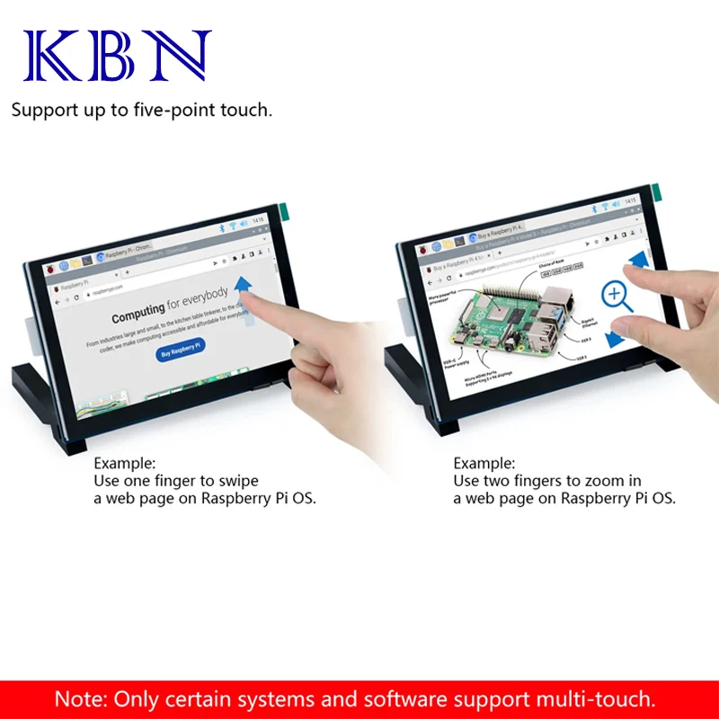 Imagem -02 - Nove-touch Screen Monitor para Raspberry pi Ponto de Tela Capacitiva Driver- 800x480 Pixel Display Ponto 7