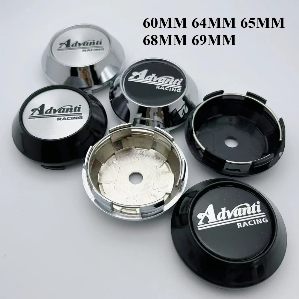 4pcs 60mm 64mm 65mm 68mm 69mm  Advanti Racing Car Wheel Center Cap Hubs  Emblem Badge Rims Cover Car Styling Accessories