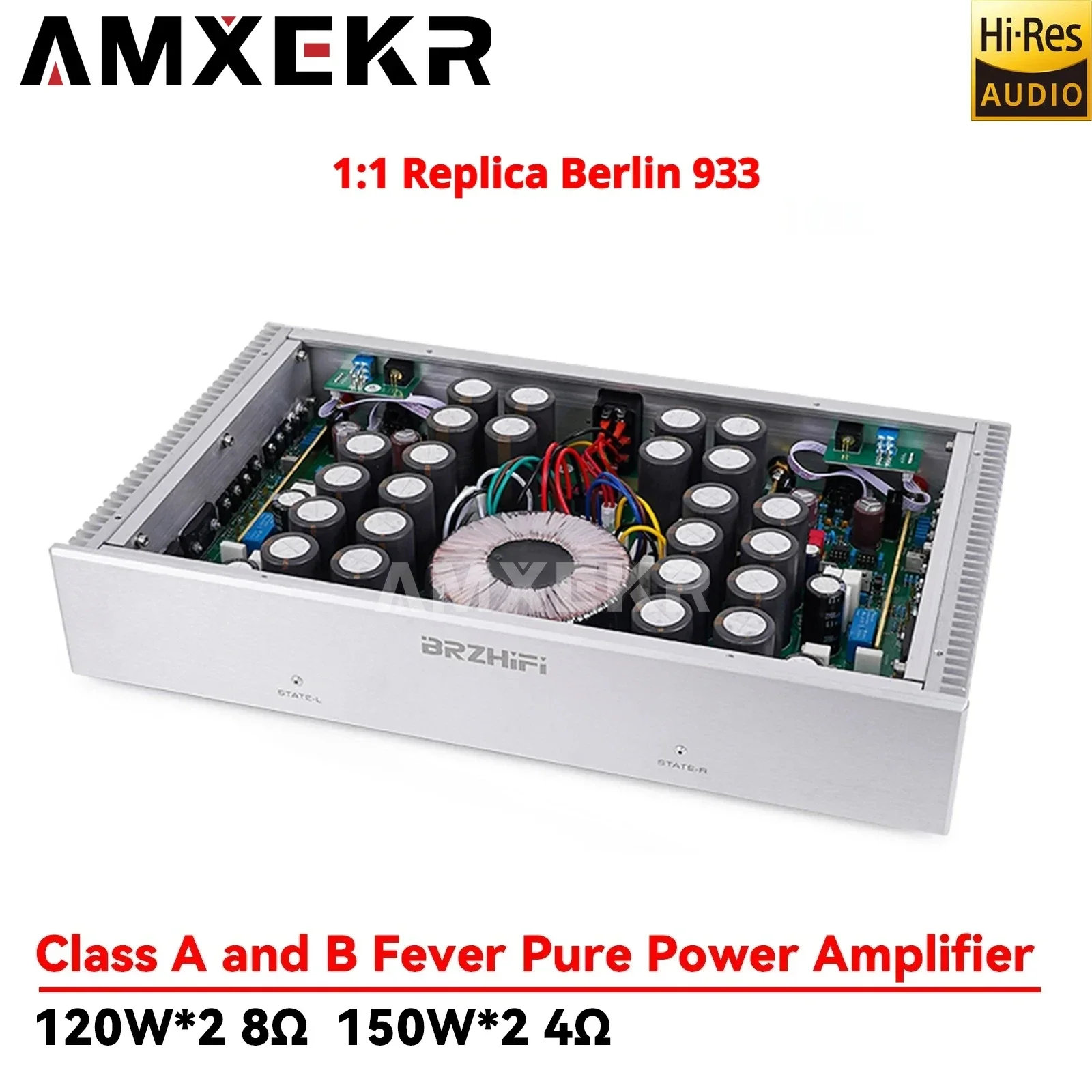 AMXEKR 1:1 Replica of The Classic Berlin 933 Amplifier Circuit, Classic Class A and B Fever Pure Post-amplifier, HiFi Amplifier