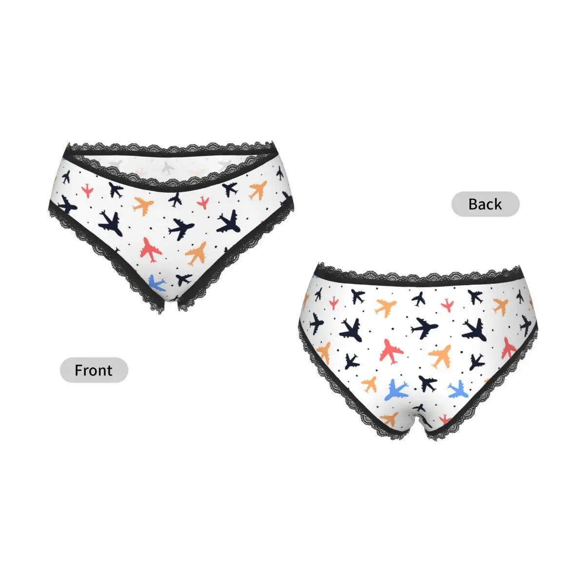 Custom Random Airplanes Pattern Aviation Fighter Pilot Panties Briefs Women's Comfort Briefs Underwear Breathable Underpants