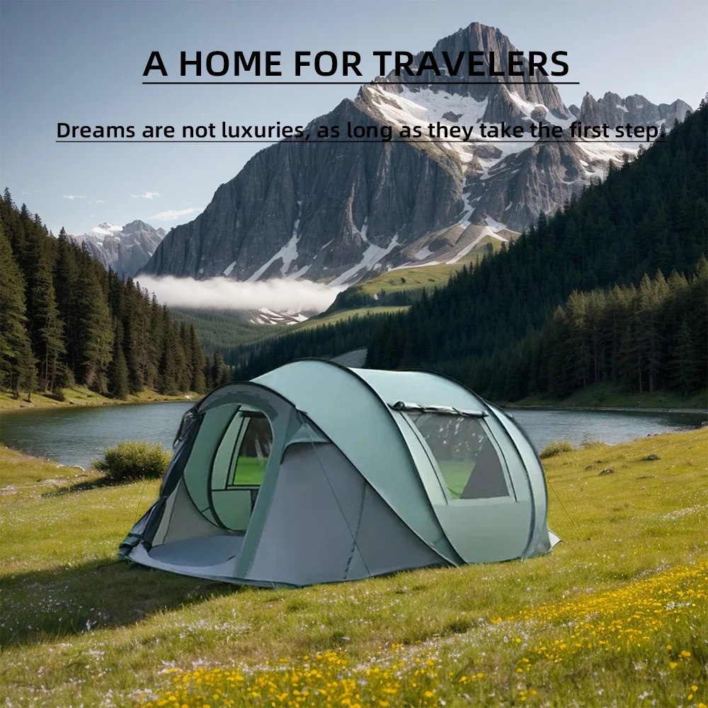 

5-8 People Hand Throwing Pop-up Portable Tent, Waterproof Camping Boat Tent, Suitable For Camping Hiking Travel Tent