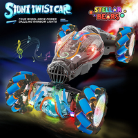 2.4G Remote Control Stunt Twist Car Gesture Induction 4WD Stunt Car with Music Lights Spray RC Drift Cars Children Toy Boys Gift