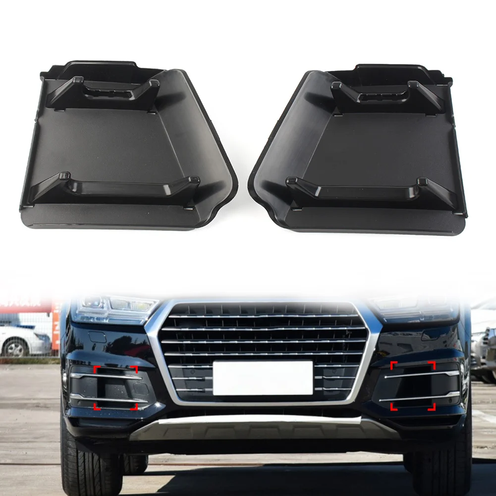 2 Pcs Car Front Bumper Fog Light Grille Bezel Insert Cover For Audi Q7 Standard Model 2016 2017 2018 2019 4M0807151 4M0807152