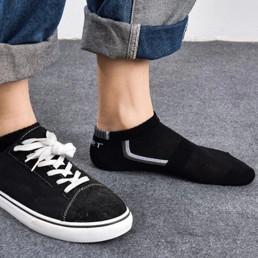 

5 пар удобных мужских носков средней длины с надписями, нескользящие, простые, дышащие, спортивные, для студентов