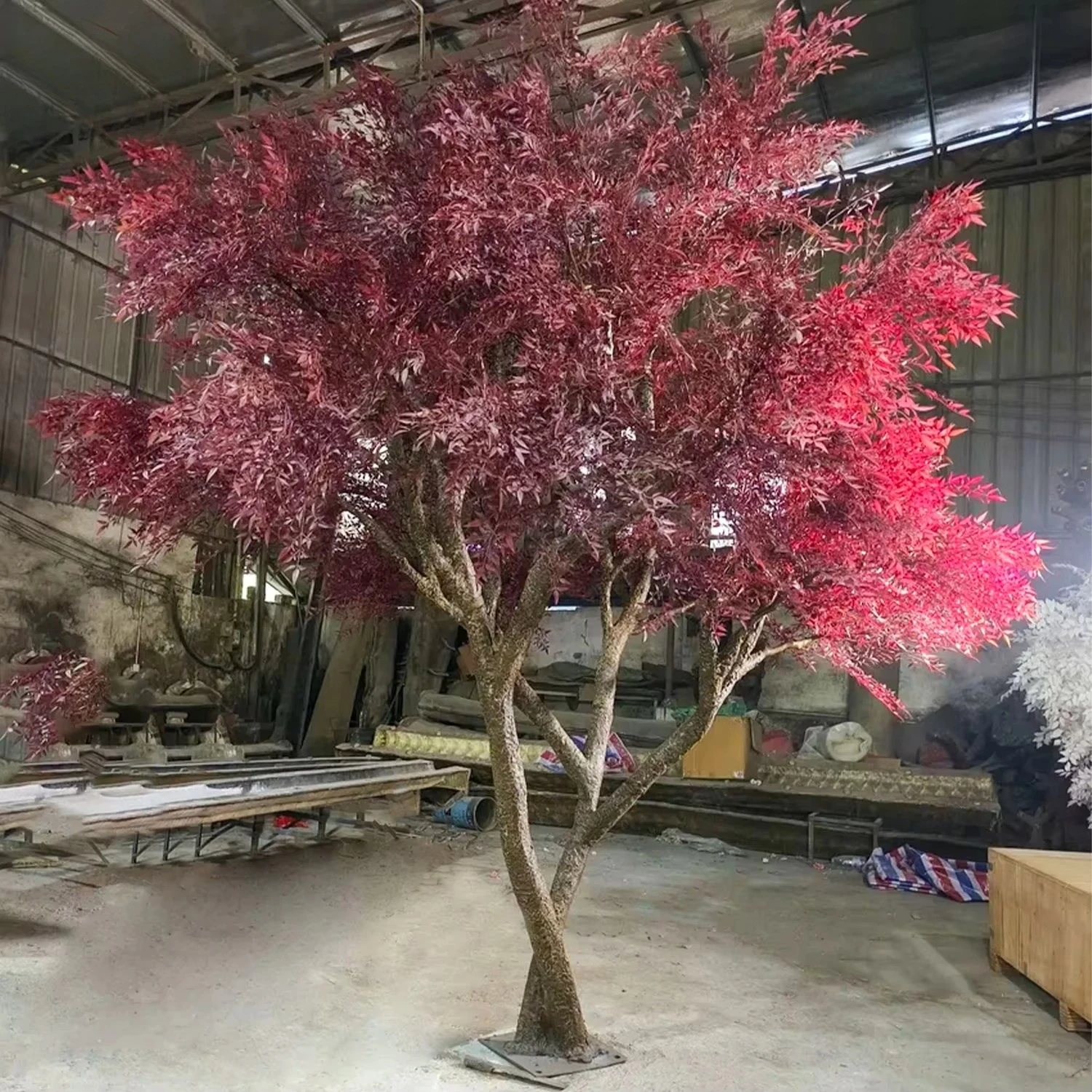 

Искусственный клен из стекловолокна, большой, имитация осенней листвы, японский красный клен для украшения дома и сада