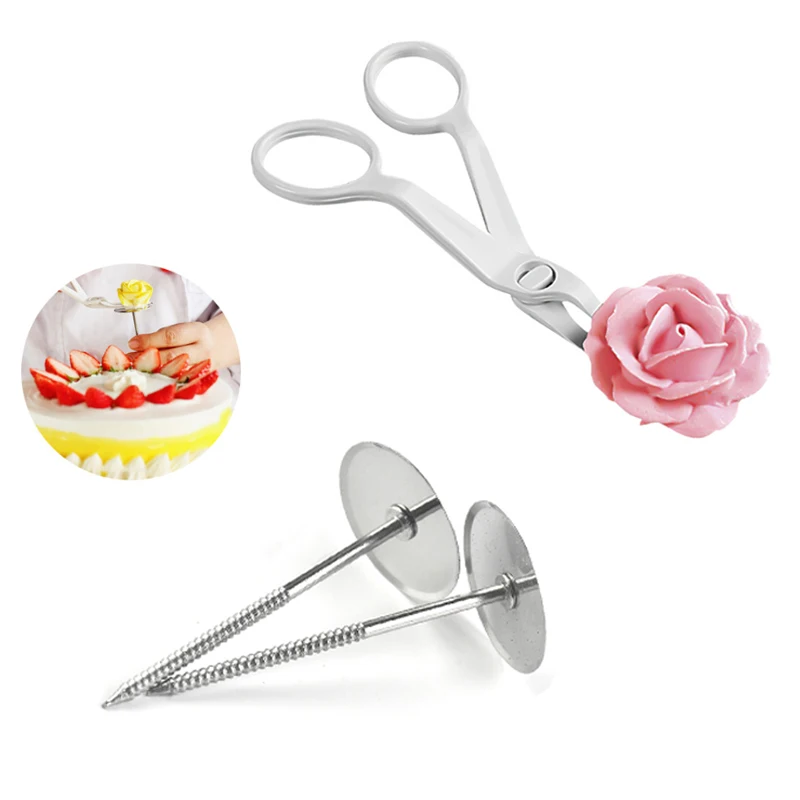 Stainless Steel Cake Piping Nail Tips Cream Stand Chocolate Fondant Decoration Flowers Transfer Tray Kitchen Baking Pastry Tools