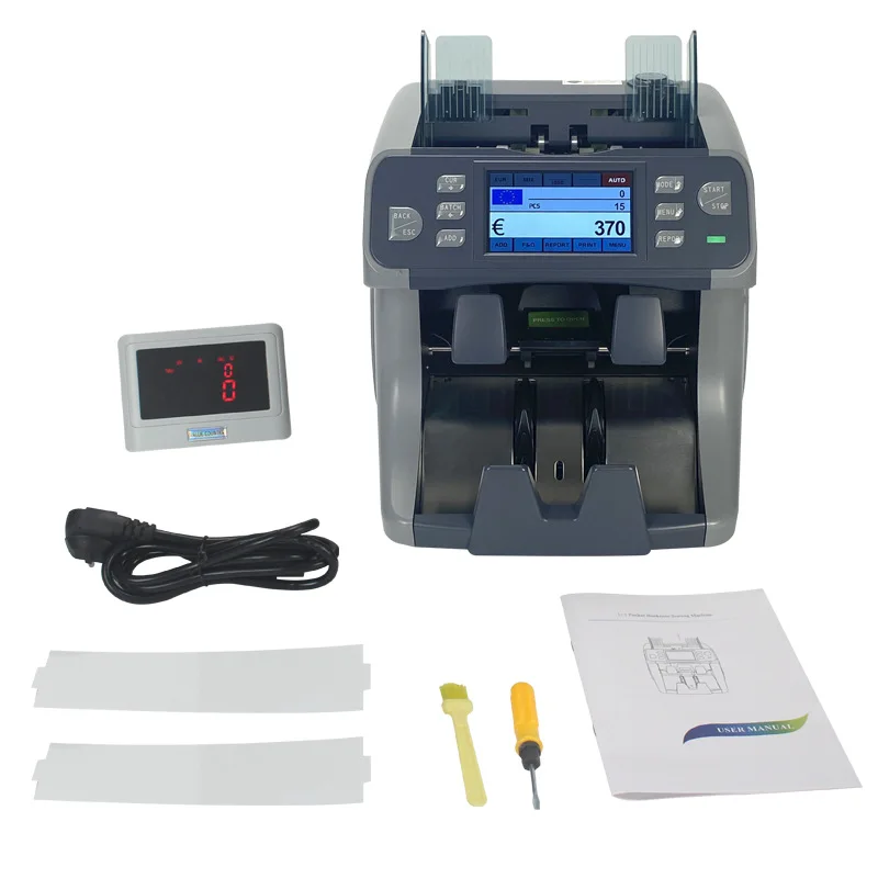 Machine Touch Panel TFT Display 2 Pockets Value Counter with Note DiscriminatorHigh Precision Money Counting
