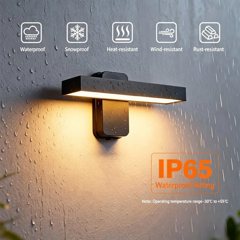 Outdoor Wall Lamp Waterproof IP65 Motion Sensor Rotatable Wall Light Courtyard Porch Garden Light Aluminium Home Decorative