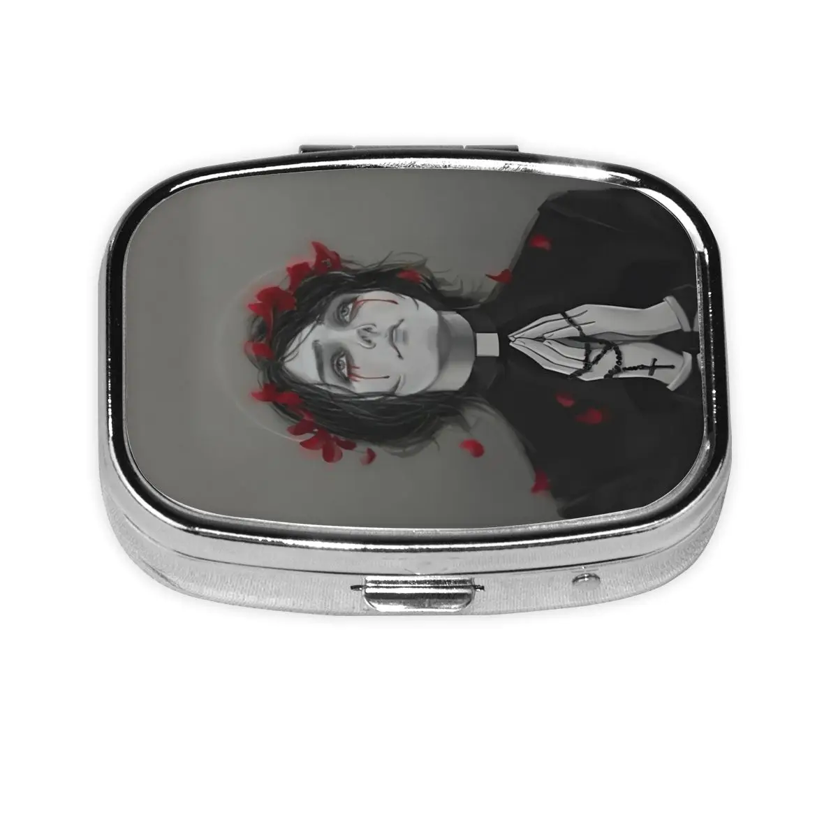 

Romances Pill Box 2 Grids Pills Dispenser Fashionable Rock Band Music Portable Travel Medicine Storage Box Container